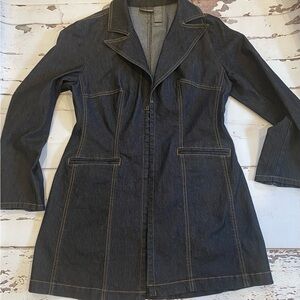 Bisou Bisou poetcorp Edwardian romantic corset style long denim shirt jacket M